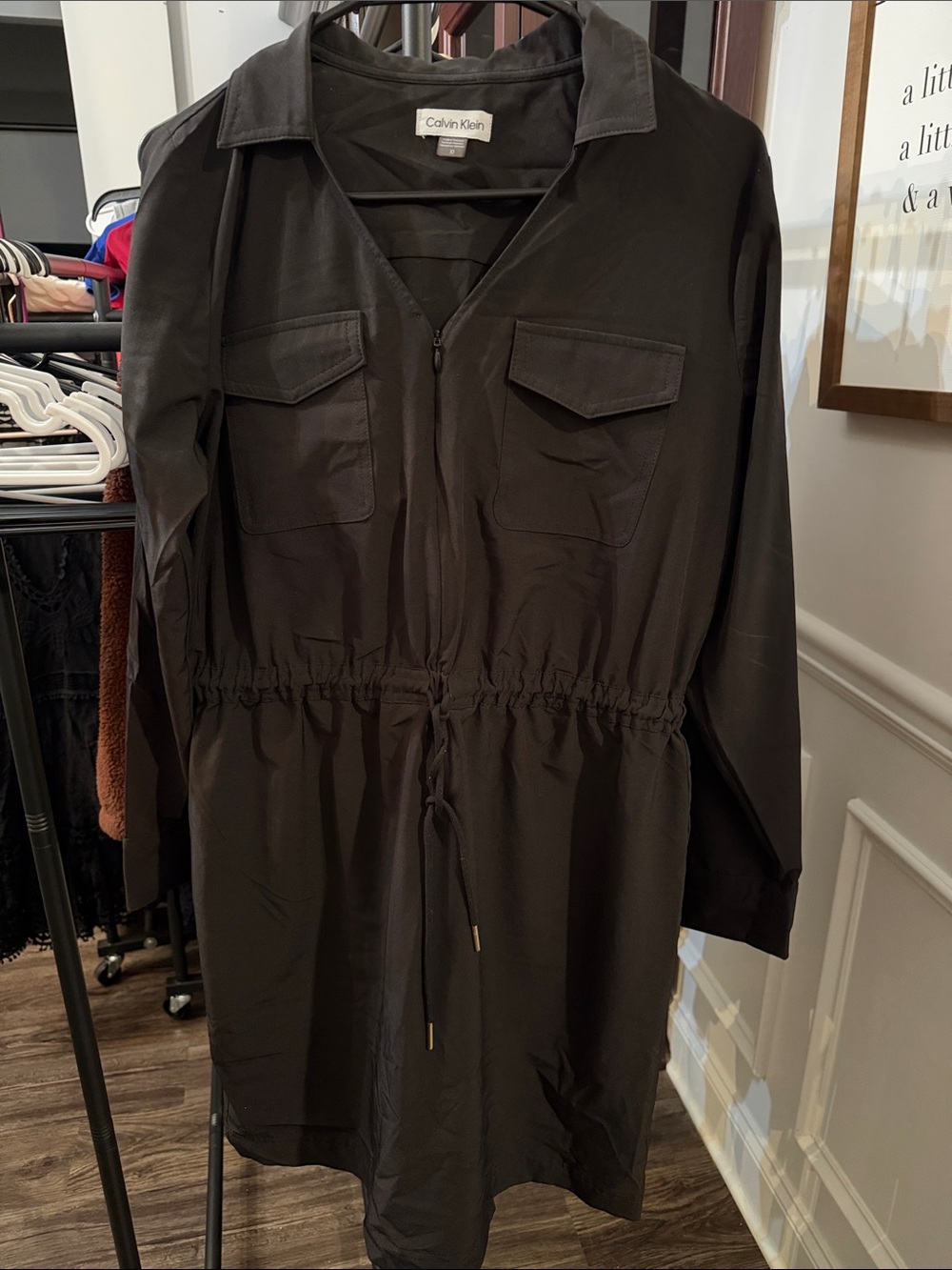 Calvin Klein Black Drawstring Utility Jacket